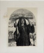 William Holman Hunt, Abundance of Egypt, original etching in black ink, signed in the plate with