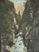 A 1900/1920s bronzed composition rectangular frame showing North American Ravine, photograph in