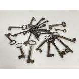 A quantity of keys, mainly 19th century