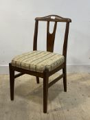 A Vintage solid teak side chair with upholstered seat H90cm