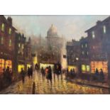 Donald Stockton, A View Looking Towards the Sacre Coeur, oil on canvas, impressionist style,