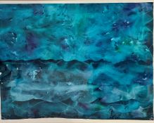 Doris Kramer (Candian, 1927 -2009) Stormy Seas, mixed media with sections of paper torn to make four