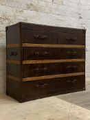 Timothy Oulton, a Stonyhurst chest of drawers, riveted leather and oak bound, fitted with two