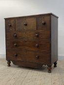 A mid 19th century Scottish mahogany chest, fitted with three short and three long drawers, above