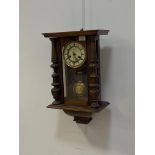 A late Victorian HAC Vienna type wall clock H55cm