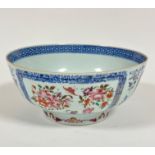 A late 18th early 19thc Chinese porcelain bowl, the outside decorated with floral spray and