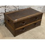 Timothy Oulton, a Stonyhurst coffee table, riveted leather and oak bound, fitted with two short