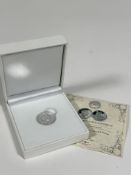A World's First silver sovereign 2019 by London Mint Office, complete with certificate, (7.98g)