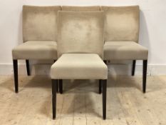 A set of four velure upholstered bistro chairs H86cm