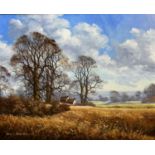 Peter J Greenhill, English Rural Landscape in Autumn, oil on canvas, signed bottom left, gilt