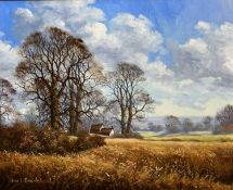 Peter J Greenhill, English Rural Landscape in Autumn, oil on canvas, signed bottom left, gilt