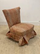 A 1940's upholstered bedroom chair, H72cm, W58cm, D58cm