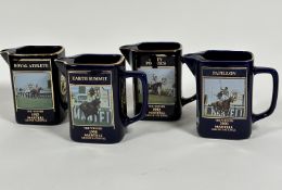 A set of four Seton Pottery Scorrier Redruth Cornwall exclusive Martel Jugs depicting the winners of