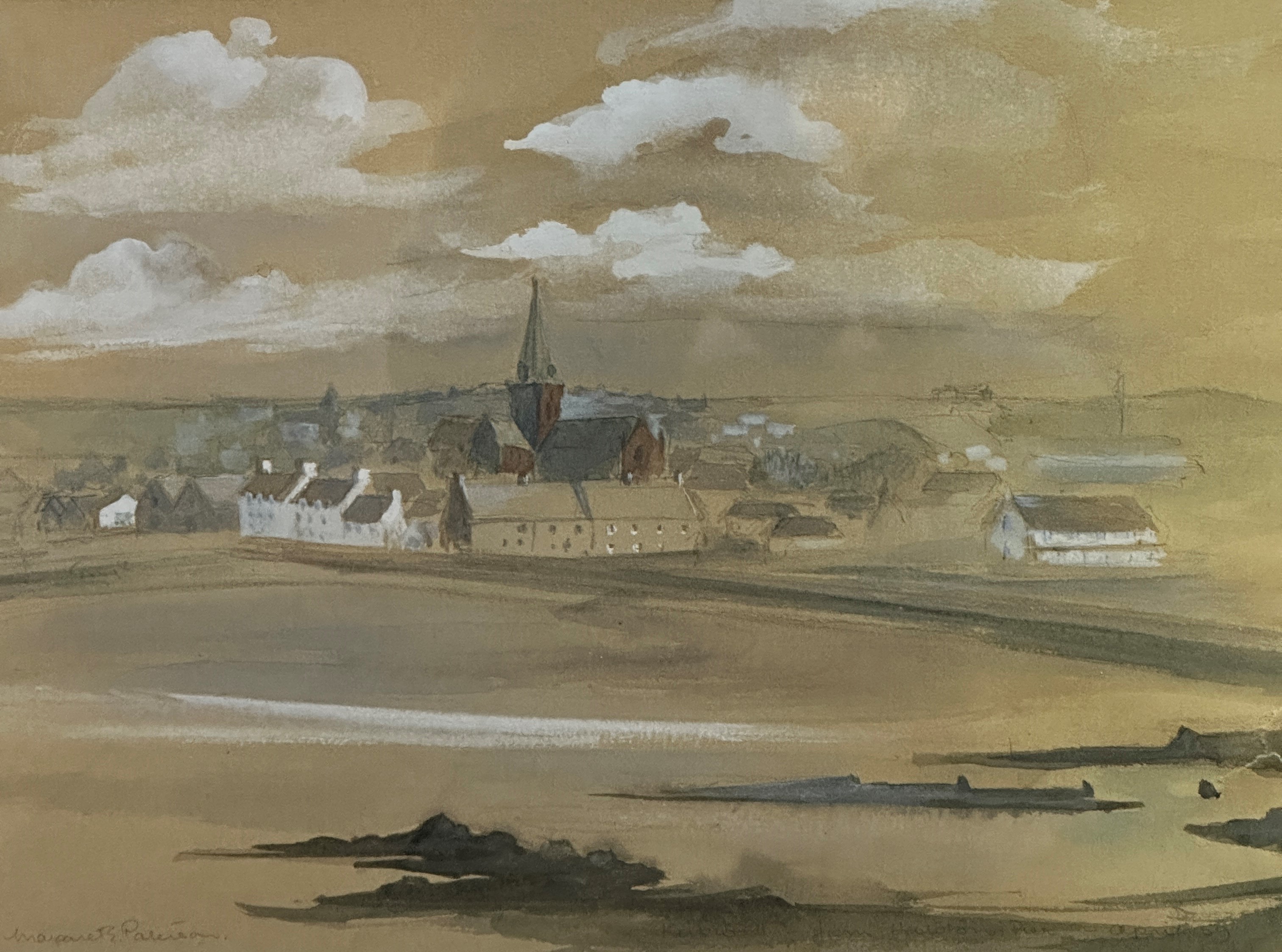 Margaret Jordon Paterson, (Scottish 1817-1901) View of a Scottish Village, watercolour, signed