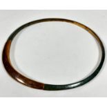A bronze patinated torque style necklace, unmarked, (d 13cm)