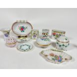 A collection of Hungarian Herend porcelain including a Rothschild pattern matchbox holder and a