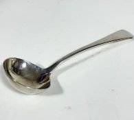 An English 1815 George III provincial silver Old English pattern sauce ladle, (L: 18cm) (55.49g)