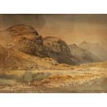Edward Grieg Hall (1929-2017) Lakeland Landscape, watercolour, signed bottom right, oak glazed