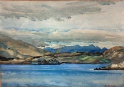 A Johonson, Highland Loch Scene, watercolour, signed bottom right, (18.5cm x 27cm)