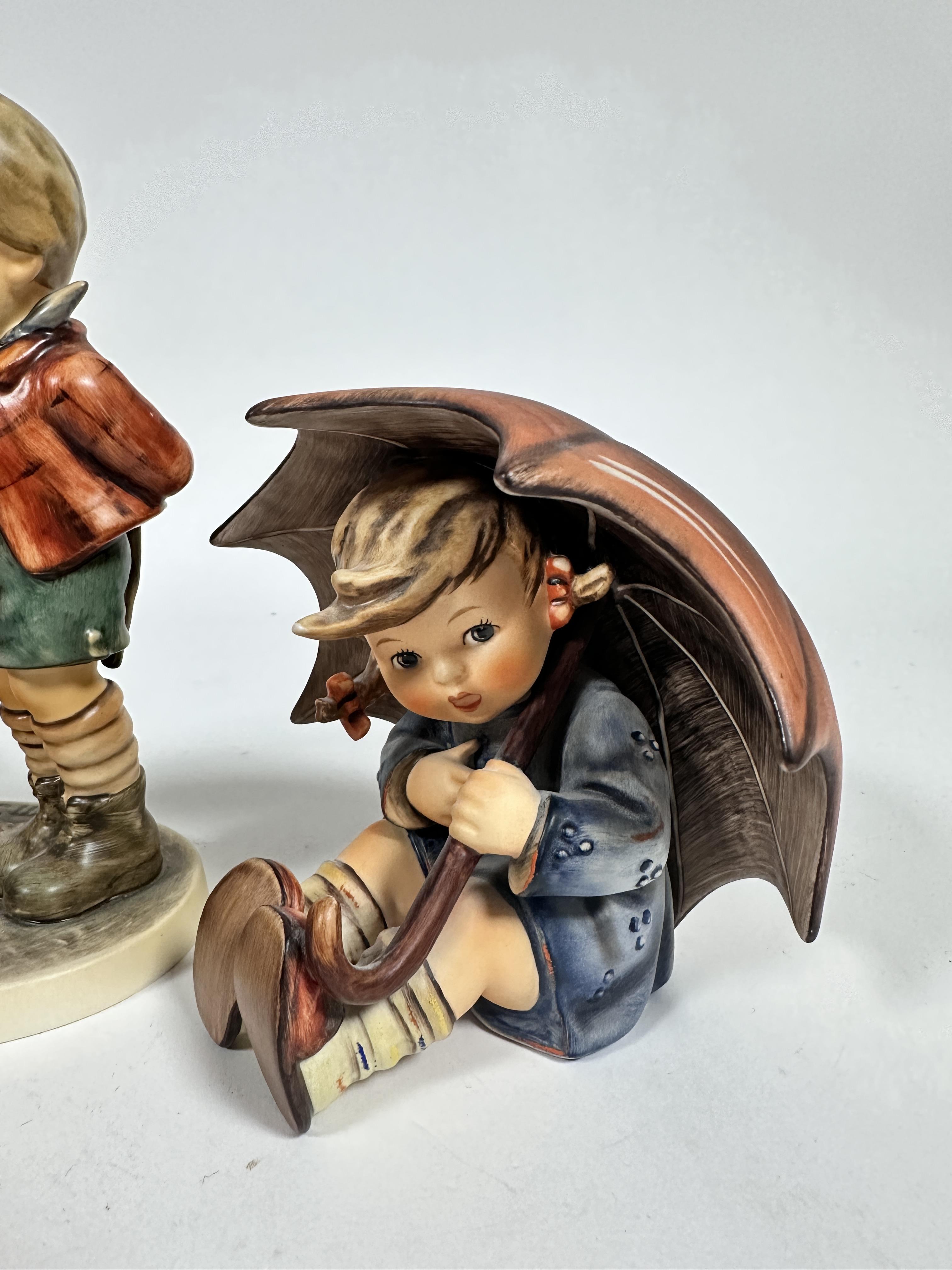 A Hummel pottery figure group School Boys, (20cm x 15cm x 9cm) and a pair of Hummel pottery figures, - Image 3 of 4