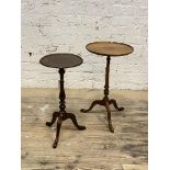 An Edwardian mahogany and beech wine table (H64cm) together with another wine table (H61cm)