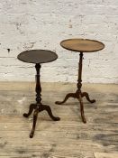An Edwardian mahogany and beech wine table (H64cm) together with another wine table (H61cm)