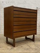 Lawrence of Nottingham, A mid century teak chest fitted with four drawers, H97cm, W88cm, D44cm