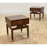 G-plan, A pair of teak and stained beech bedside tables from the Librenza range, each fitted with