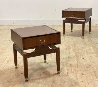 G-plan, A pair of teak and stained beech bedside tables from the Librenza range, each fitted with