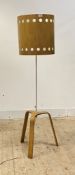 A Vintage standard lamp, circa 1960's, of bentwood construction, H144cm