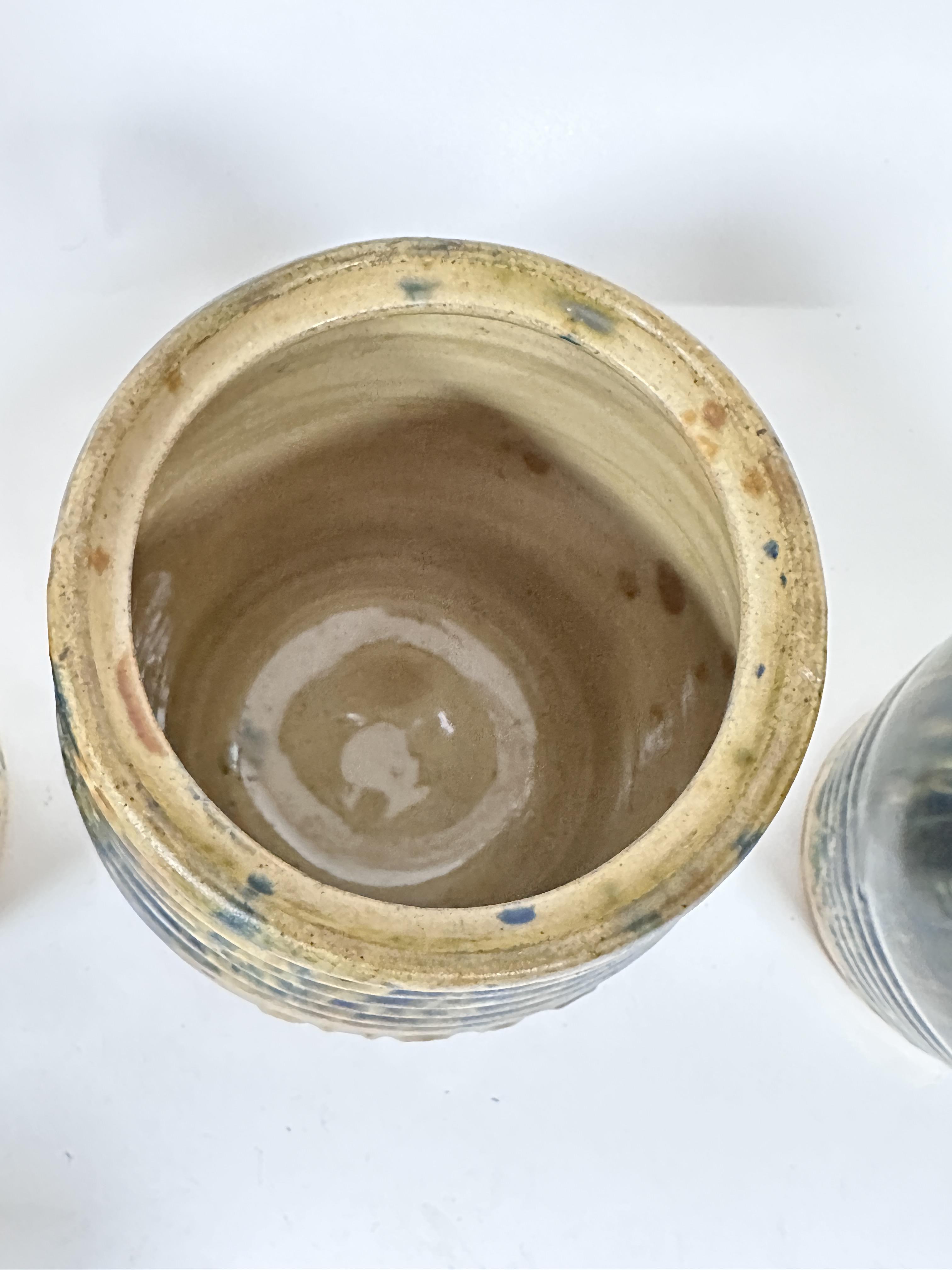 A set of four possibly Methven pottery ribbed barrel storage jars including meal, sugar, flour and - Image 7 of 9