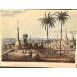 After J Moore, Scene from Upper Terrace from Upper Pagoda at Rangoon, 19thc engraving by H Fyall,