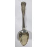 An Irish Dublin 1818 silver Fiddle, Shell and Thread pattern table spoon with engraved griffin