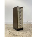 A Vintage Bisley 15 drawer index cabinet H94cm, W28cm, D43cm