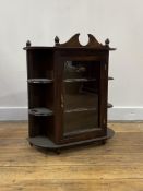 A glazed mahogany wall cabinet, H59cm