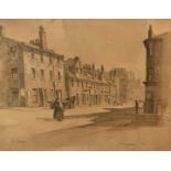 Robert Eadie RSW (Scottish 1877-1954) Stevenson Street Glasgow, pencil highlighted with colour,