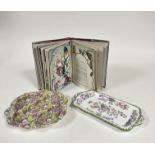 A Royal Winton three division scalloped dish decorated with chintz sweep pea pattern, (4cm x 24cm