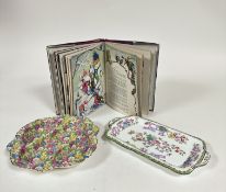 A Royal Winton three division scalloped dish decorated with chintz sweep pea pattern, (4cm x 24cm