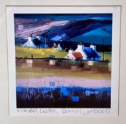 Donnie Campbell, Evening Light, print, signed bottom right, silvered mounted glazed frame, (18cm x