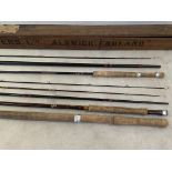 Fishing interest, A walker carbon four section fishing rod, a Walker two section fishing rod, a