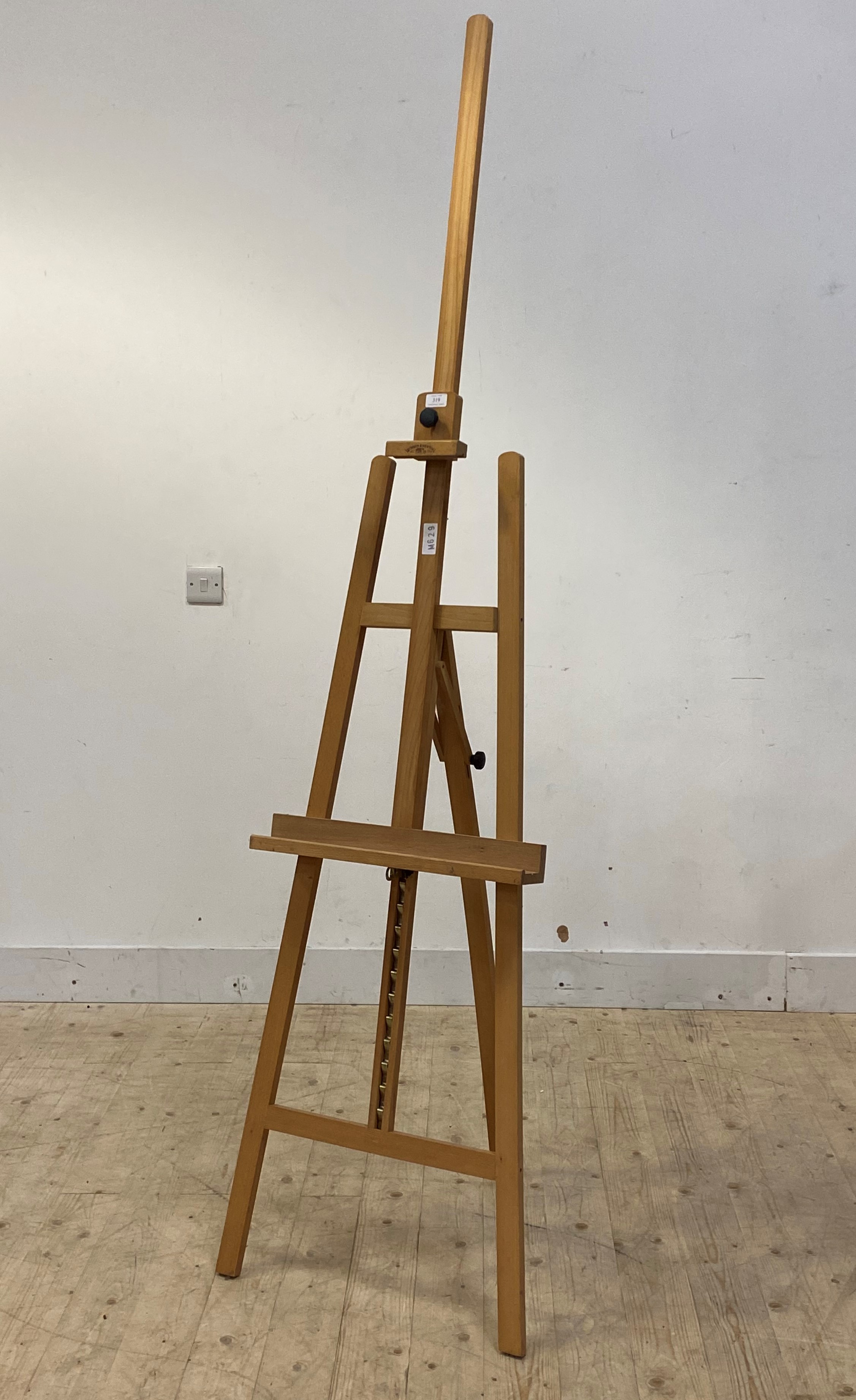 A beech artists' 'A' frame easel H207cm