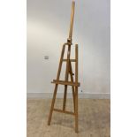 A beech artists' 'A' frame easel H207cm