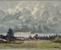Ryabovol, After the Rain, oil on canvas, signed bottom right, dated 1991, inscribed verso,