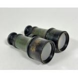 An W Gregory of London pair of adjustable brass mounted and black enamelled field glasses, stamped