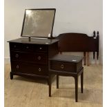 A Stag dressing chest, (H128cm, W81cm, D48cm) together with a pair of stag single bed headboards and