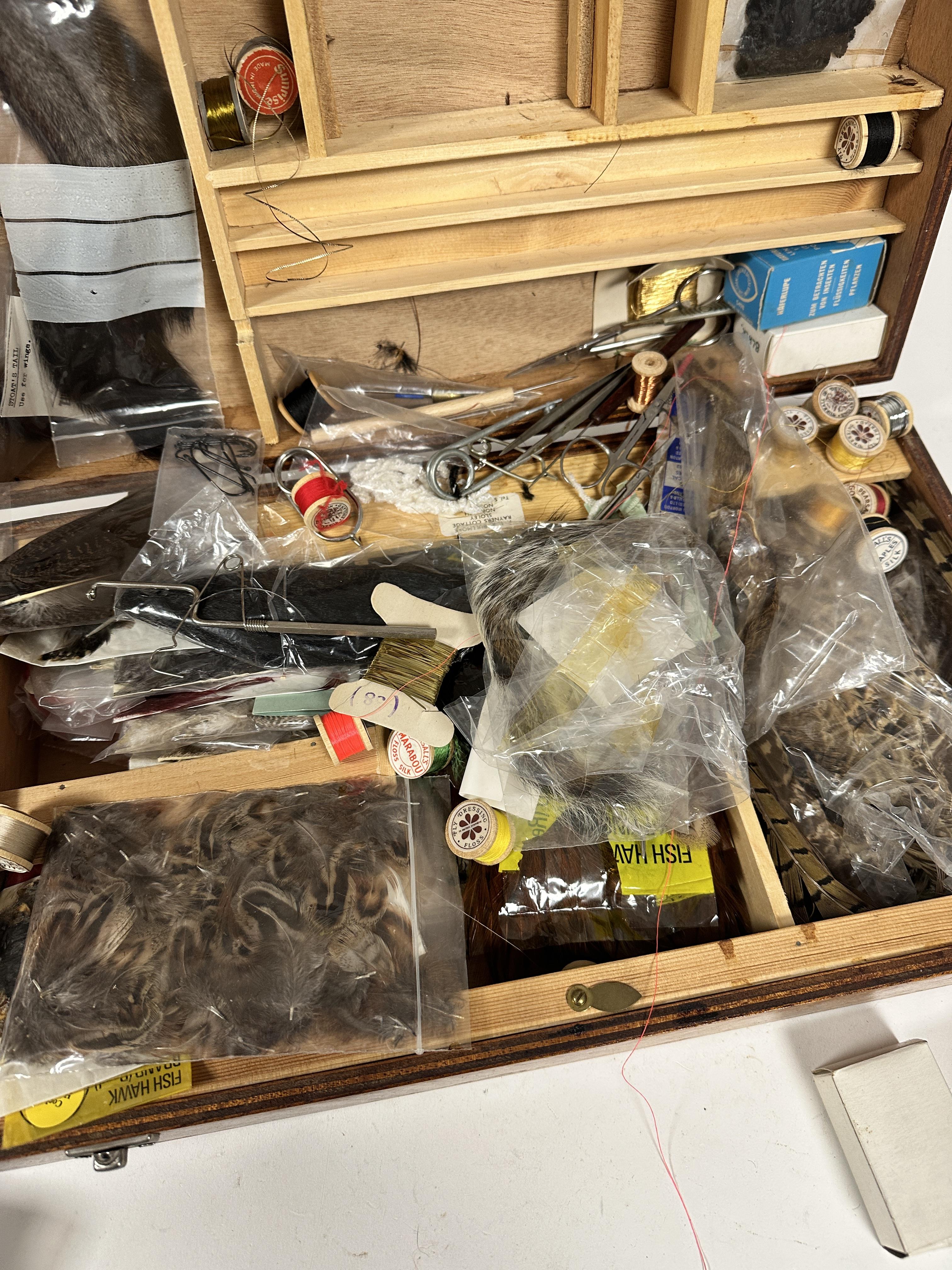 A plywood especially made case containing a large collection of fly making equipment including - Image 2 of 3