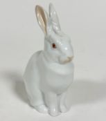A Hungarian Herend porcelain model of a white rabbit (h 13.5cm x 7cm x 4.5cm) shows no signs of