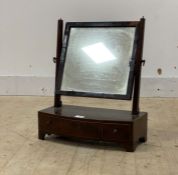 A George III mahogany toilet mirror fitted with three drawers H52cm