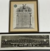 The Grand Lodge of Scotland Indenture, glazed mounted frame, and a framed photograph of DHS Cadet