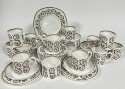 A Wedgwood Susie Cooper Ventia mid century patterned coffee service of thirty five pieces